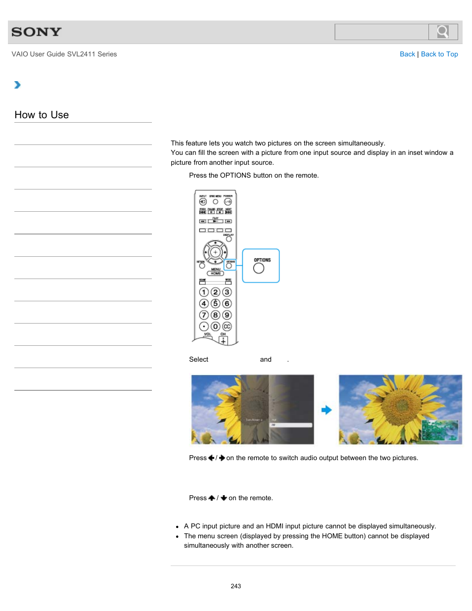 Installed models, How to use | Sony SVL241190X User Manual | Page 243 / 522