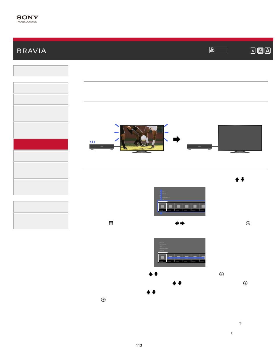 Turning the tv off by monitoring input signal | Sony KDL-65W850A User Manual | Page 113 / 249