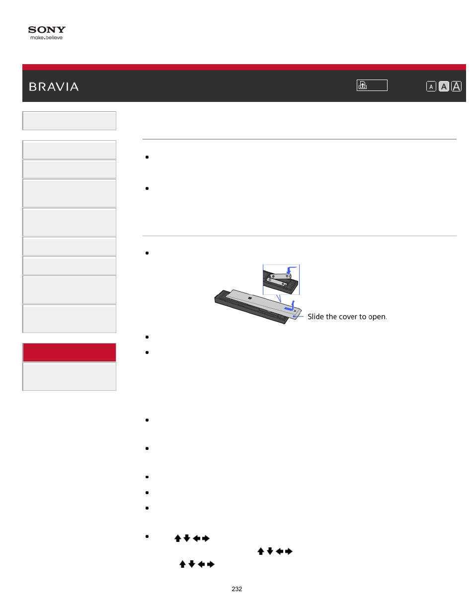 One-touch remote control symptoms | Sony KDL-65W850A User Manual | Page 232 / 249