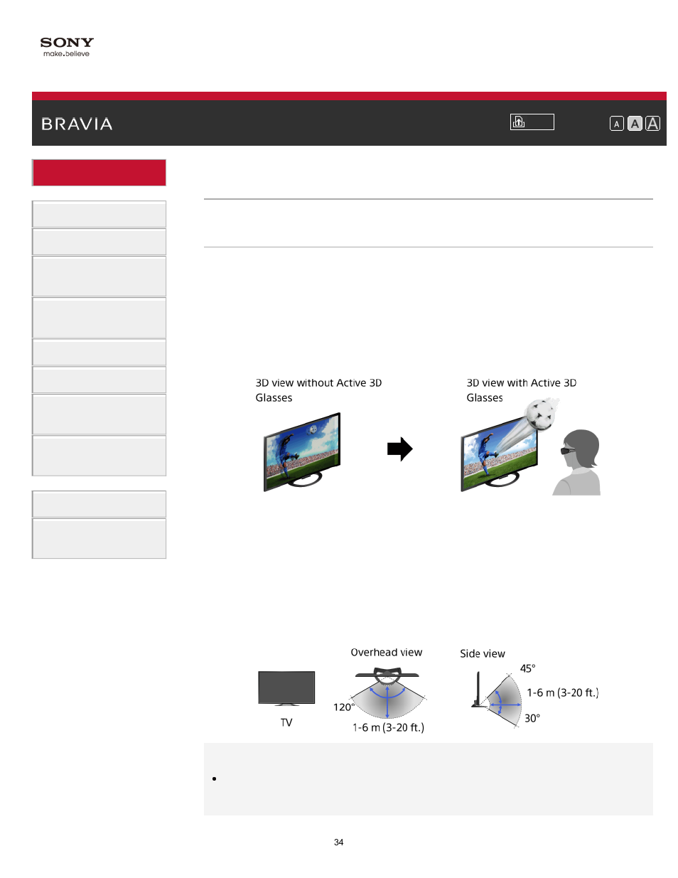 Watch in 3d, Watching in 3d | Sony KDL-65W850A User Manual | Page 34 / 249