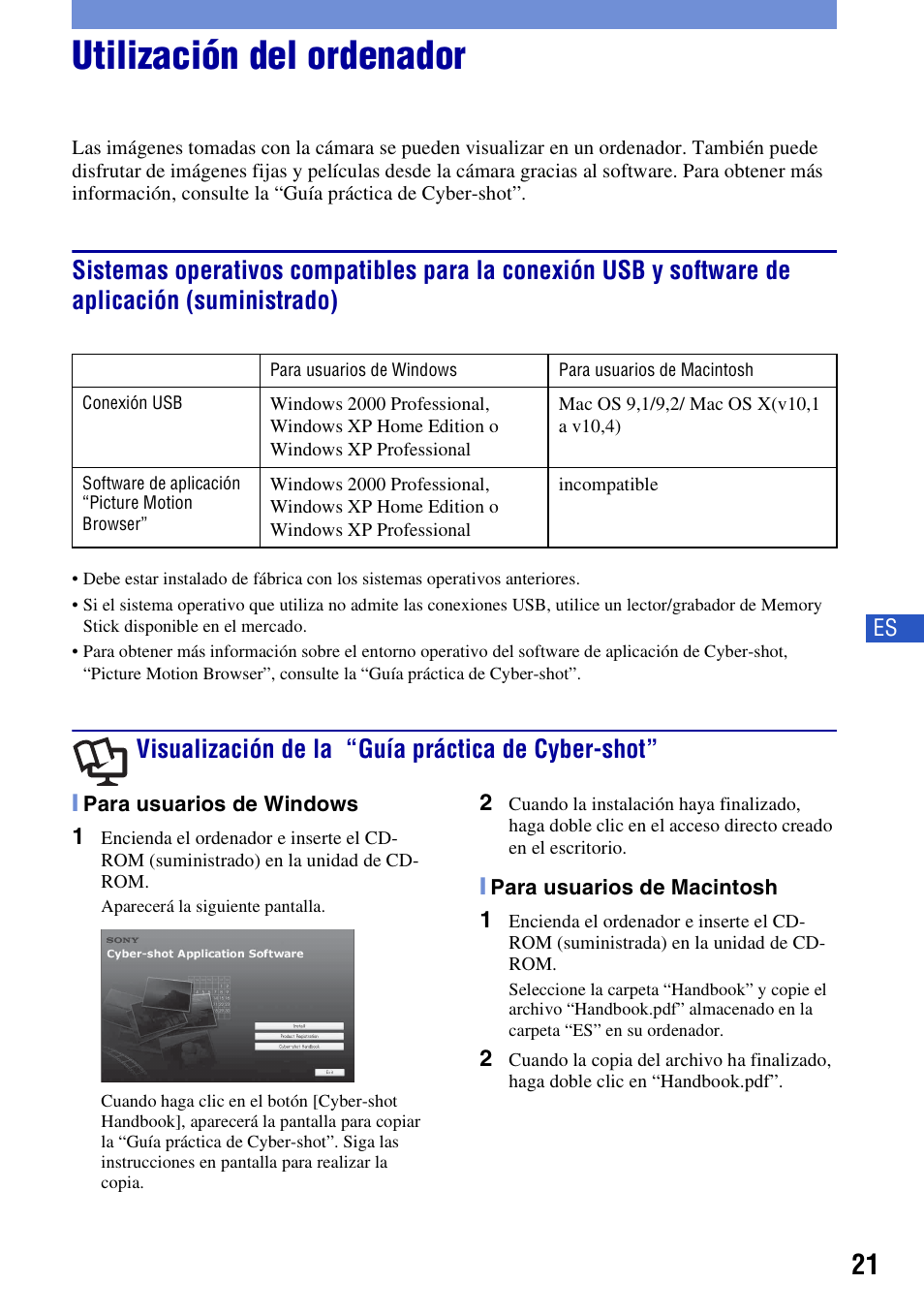 Utilización del ordenador, Visualización de la “guía práctica de cyber-shot | Sony DSC-W55BDLWM User Manual | Page 53 / 64