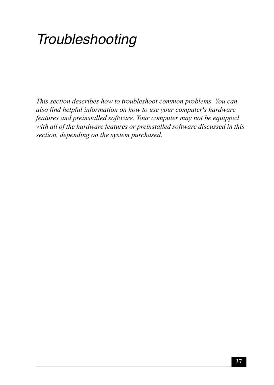 Troubleshooting | Sony PCV-RX860 User Manual | Page 37 / 80