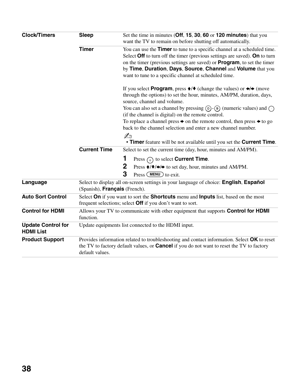 Sony KDL-26N4000 User Manual | Page 38 / 48