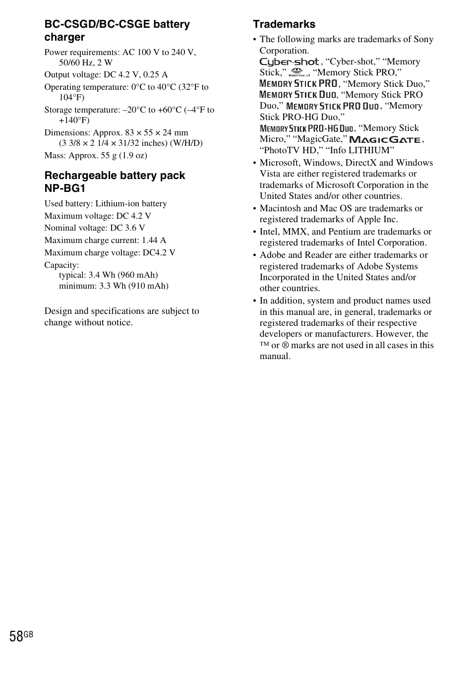 Sony DSC-W290 User Manual | Page 58 / 60