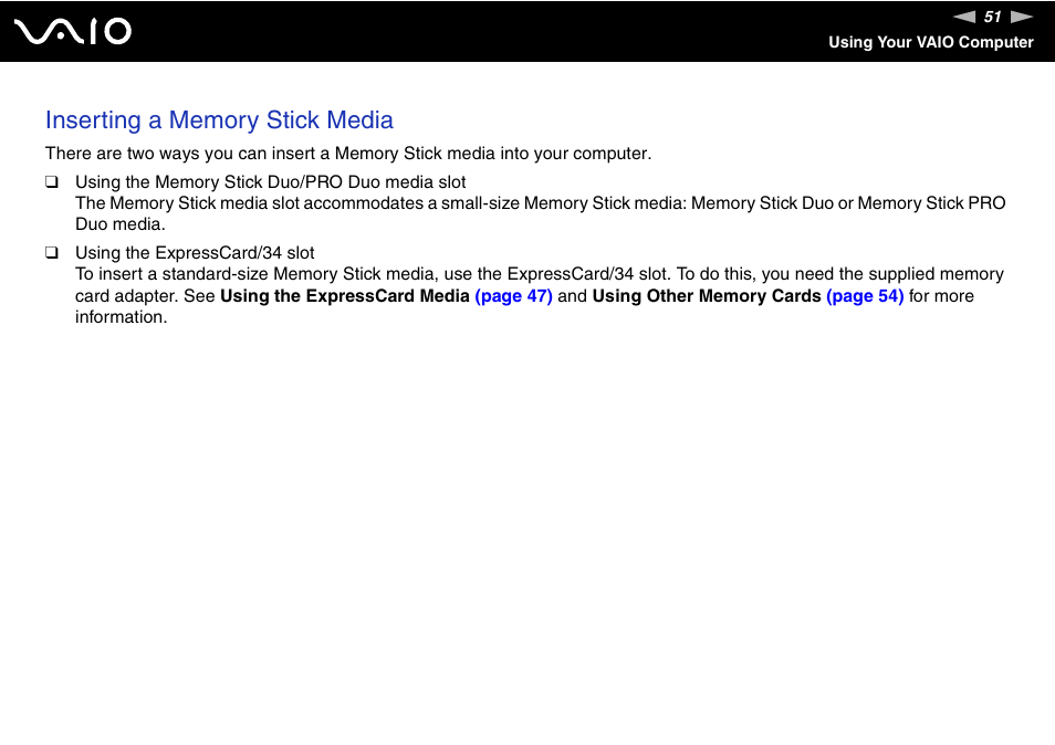 Sony VGN-FE680G User Manual | Page 51 / 195
