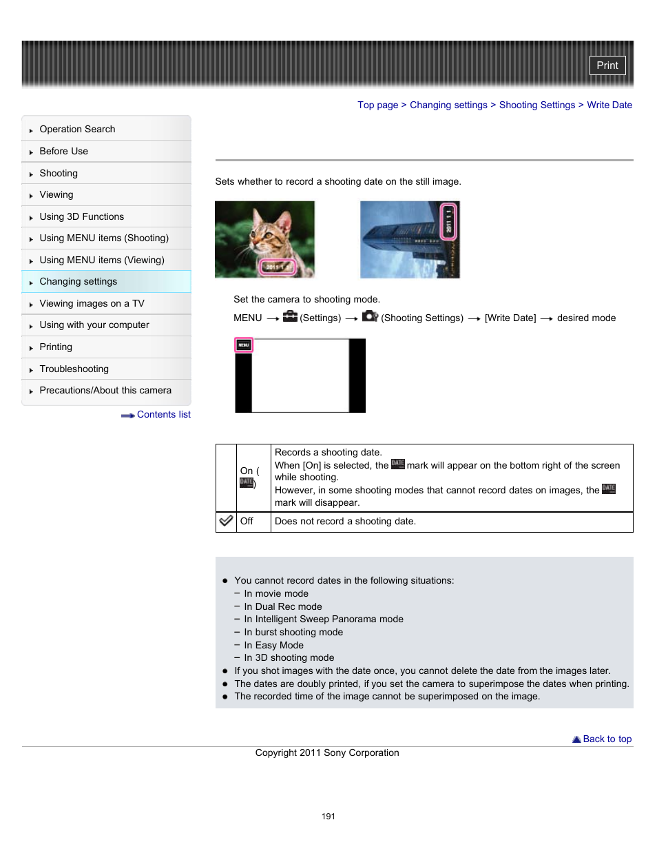 Write date | Sony DSC-TX55 User Manual | Page 191 / 275