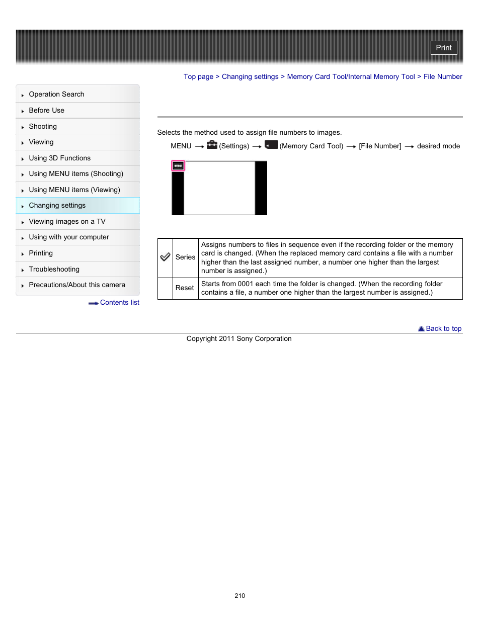 File number | Sony DSC-TX55 User Manual | Page 210 / 275
