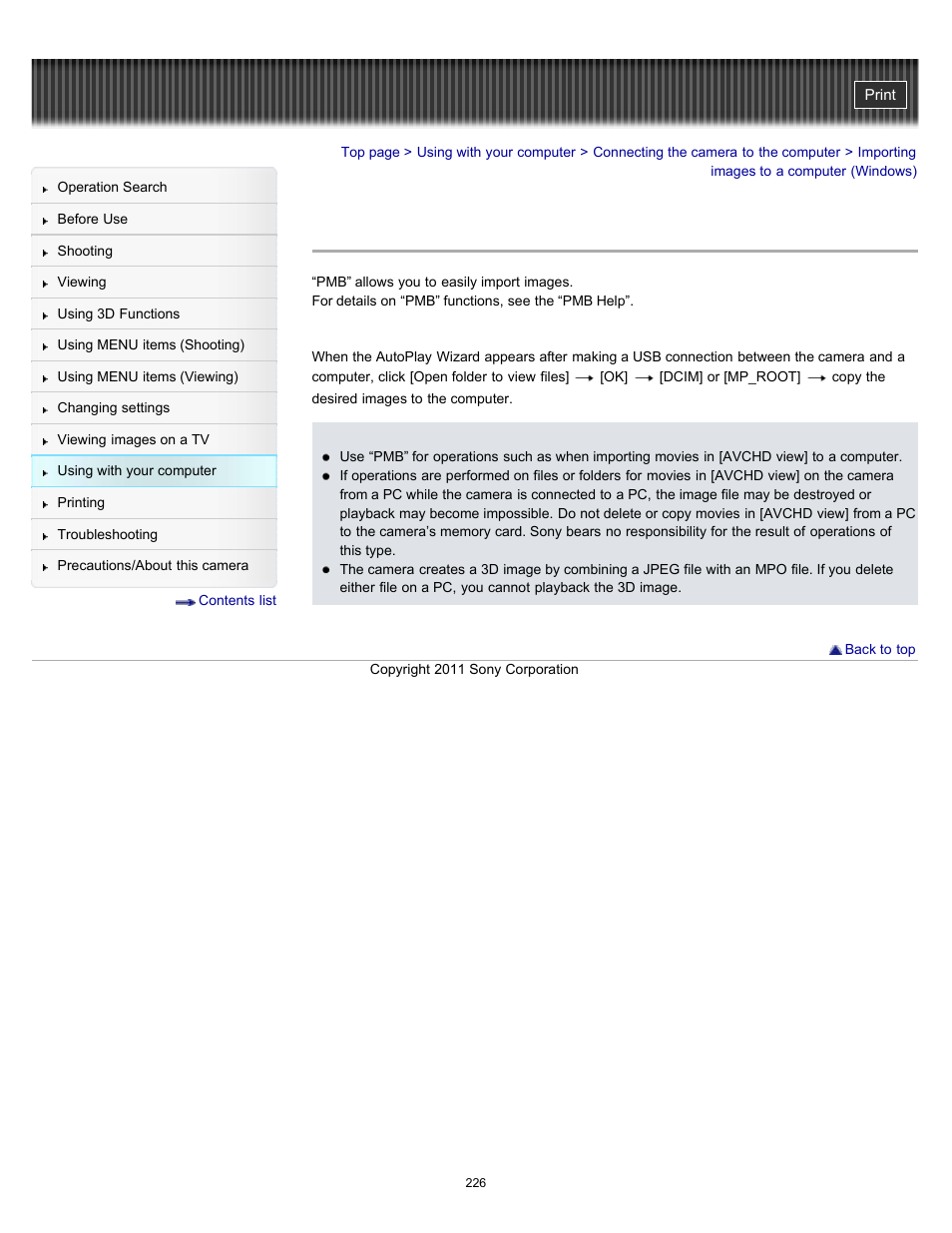 Importing images to a computer (windows), Details | Sony DSC-TX55 User Manual | Page 226 / 275