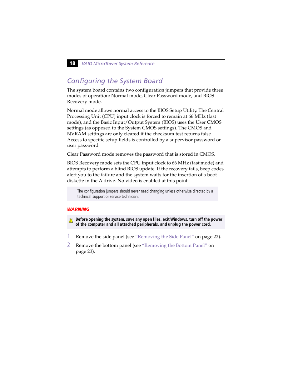 Configuring the system board | Sony PCV-E203 User Manual | Page 26 / 112