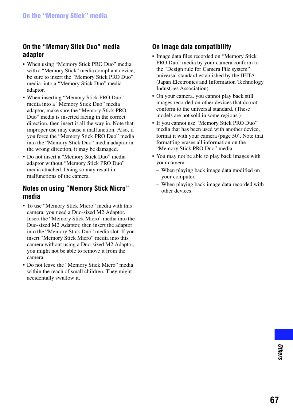 Sony bloggie  MHS-PM5 User Manual | Page 67 / 73