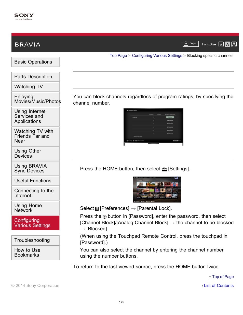 Blocking specific channels | Sony KDL-60W850B User Manual | Page 181 / 245
