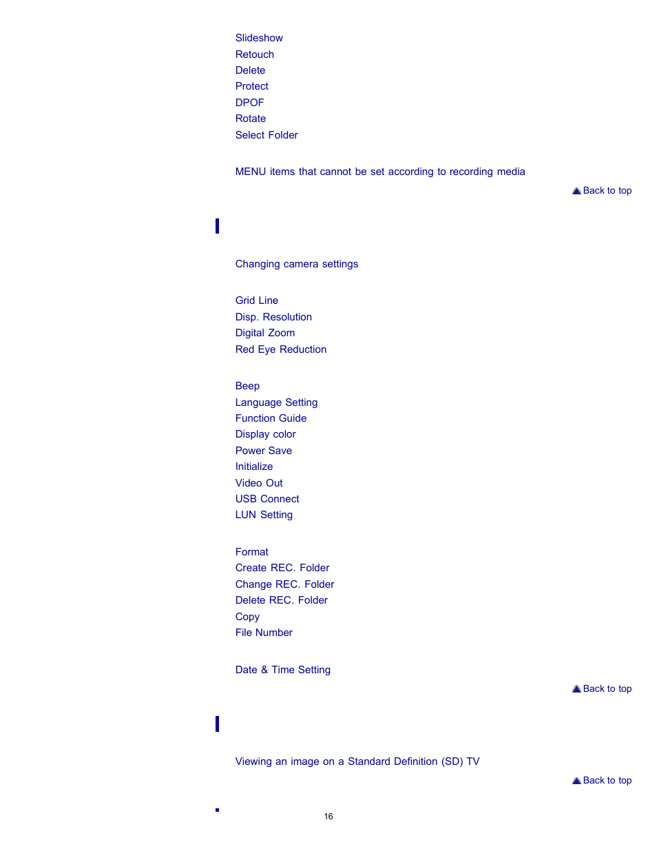 Sony DSC-W530 User Manual | Page 16 / 167