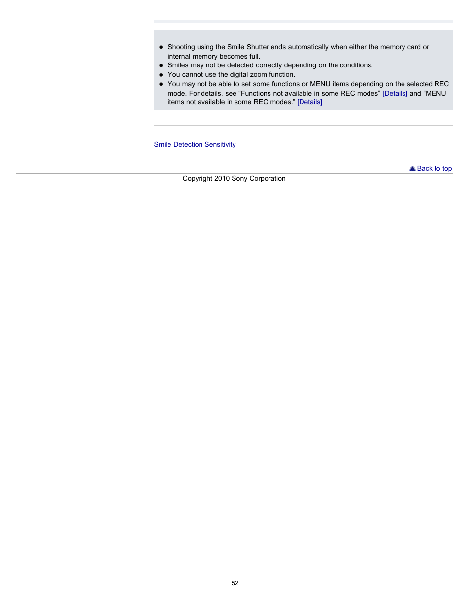 Sony DSC-W530 User Manual | Page 52 / 167