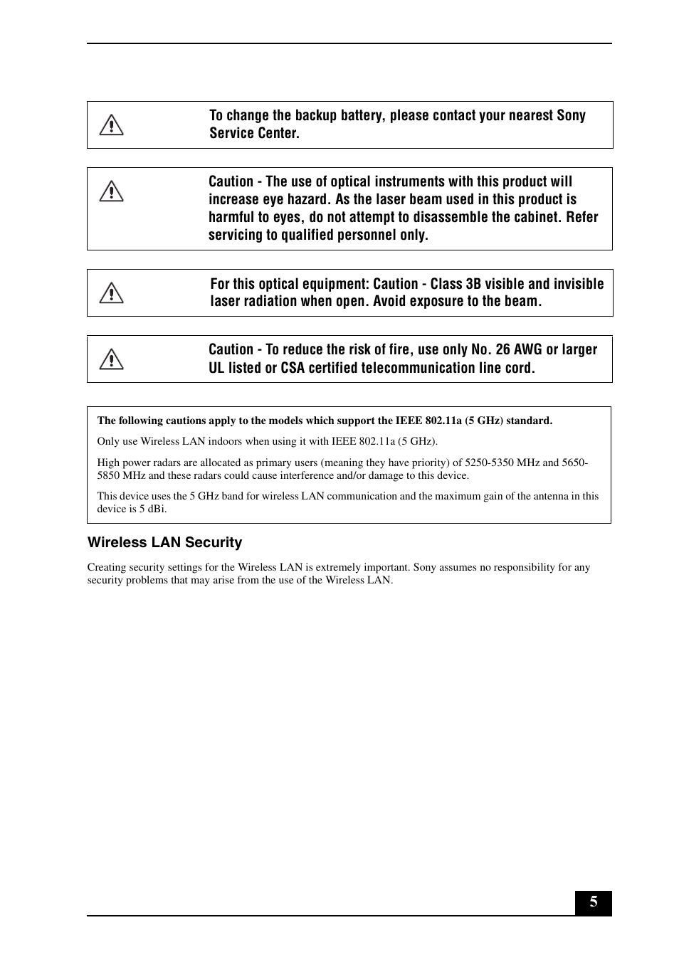 Sony VGN-FZ460E User Manual | Page 5 / 28