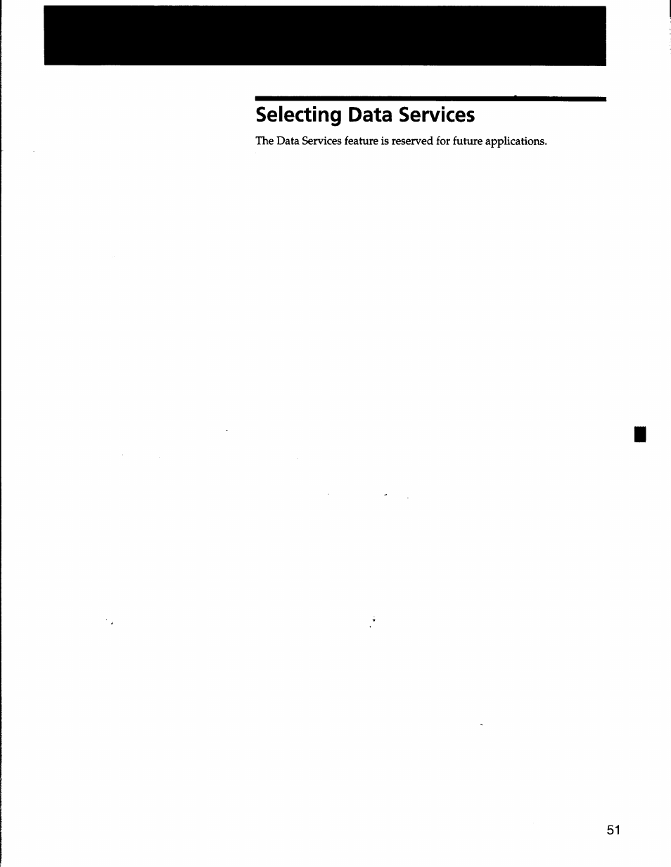 Selecting data services | Sony SAT-A50 User Manual | Page 51 / 78