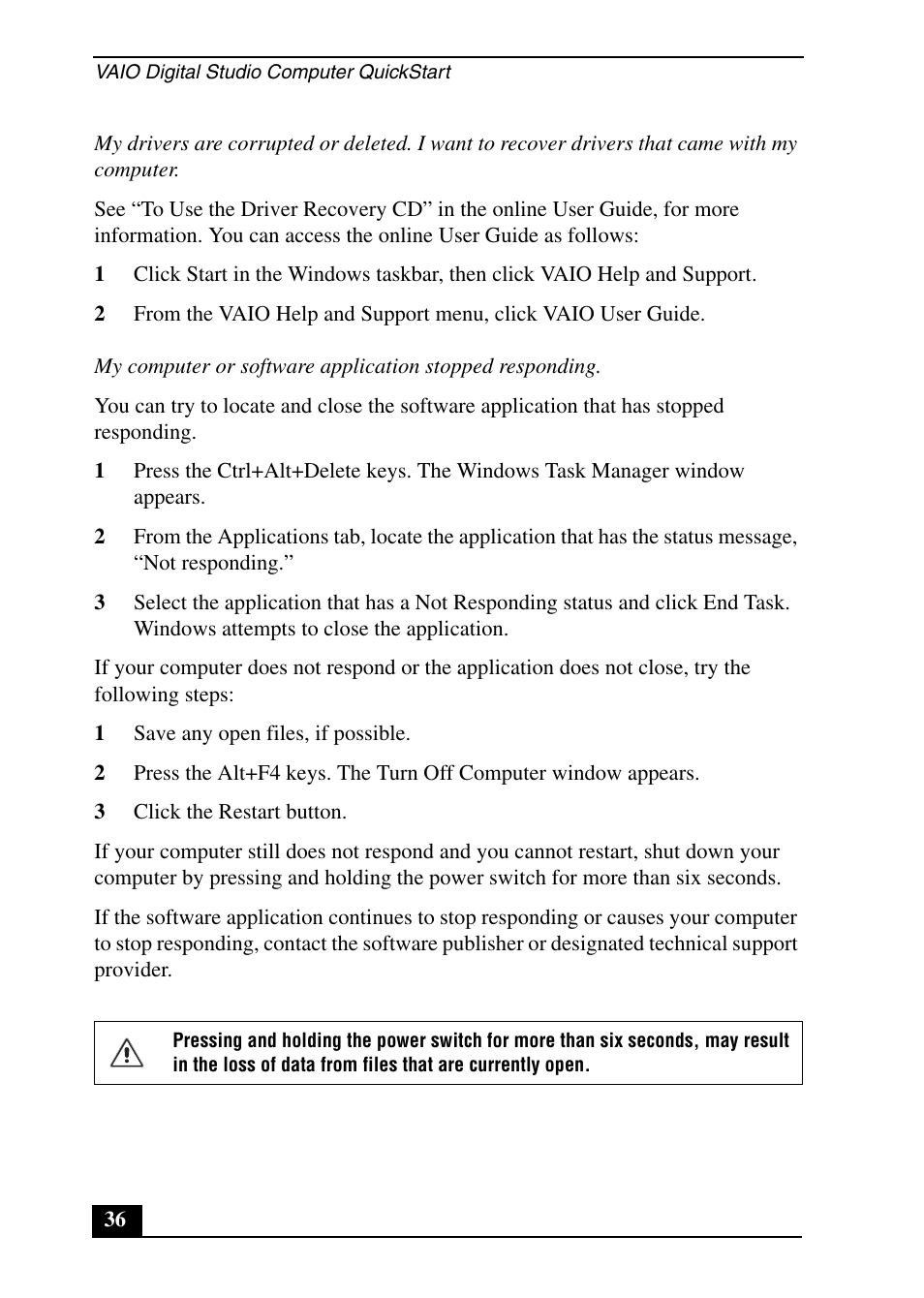 Sony PCV-RX640 User Manual | Page 36 / 64