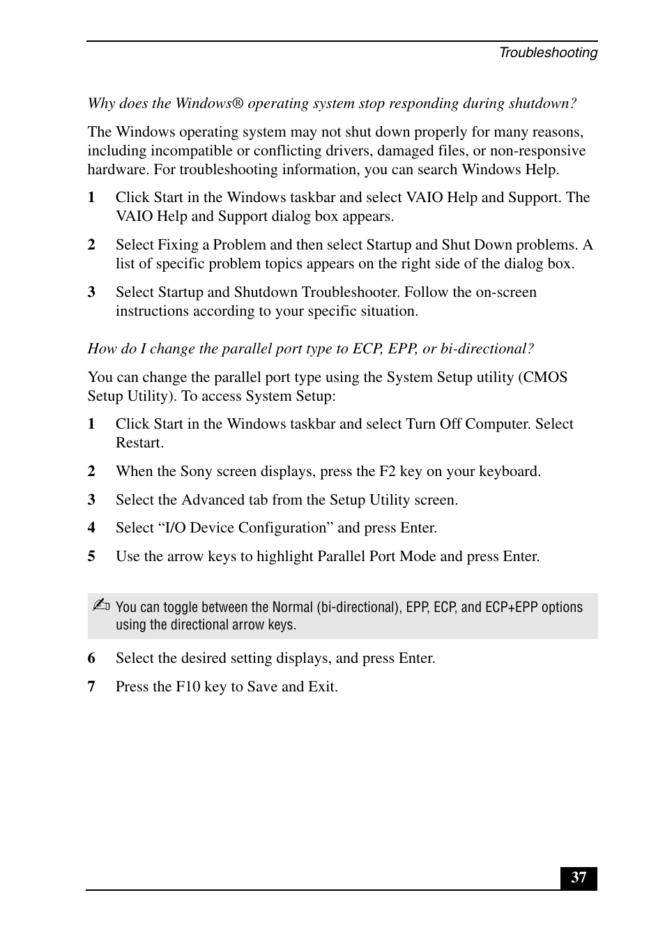 Sony PCV-RX640 User Manual | Page 37 / 64