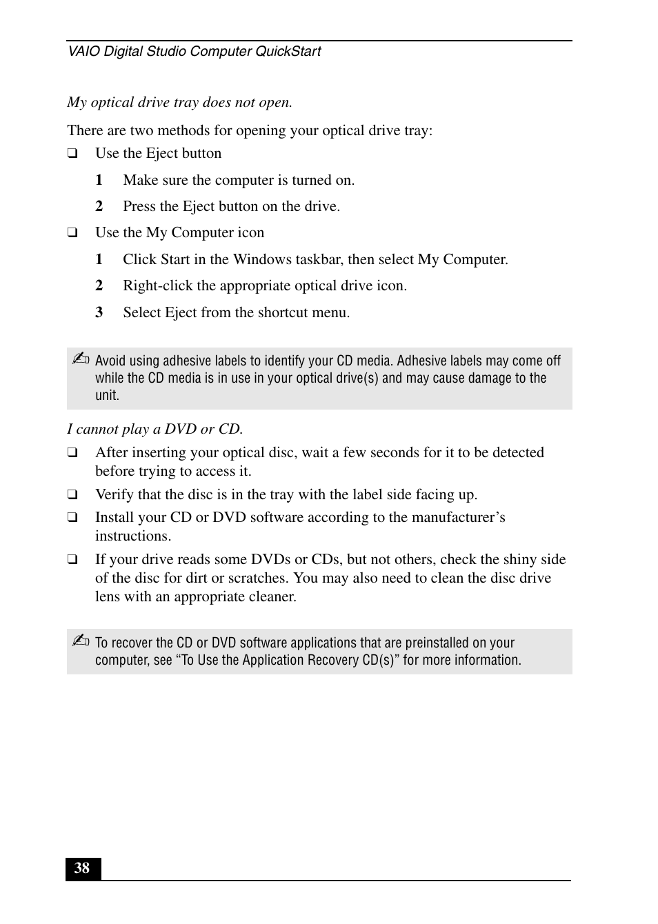 Sony PCV-RX640 User Manual | Page 38 / 64