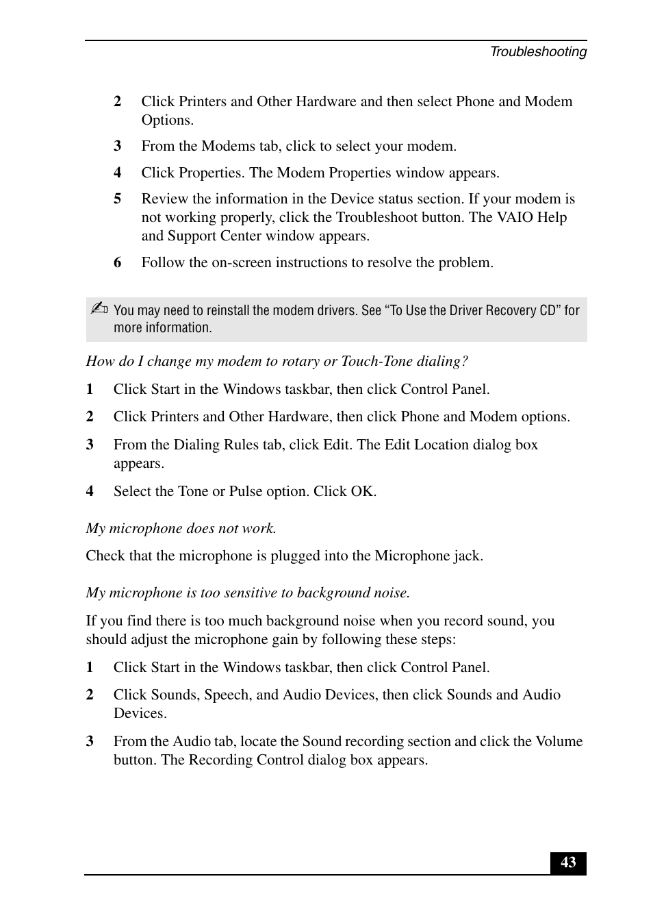 Sony PCV-RX640 User Manual | Page 43 / 64