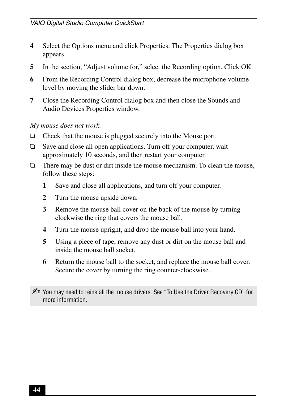 Sony PCV-RX640 User Manual | Page 44 / 64