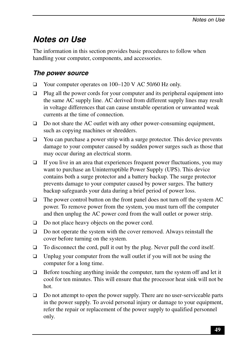 Sony PCV-RX640 User Manual | Page 49 / 64