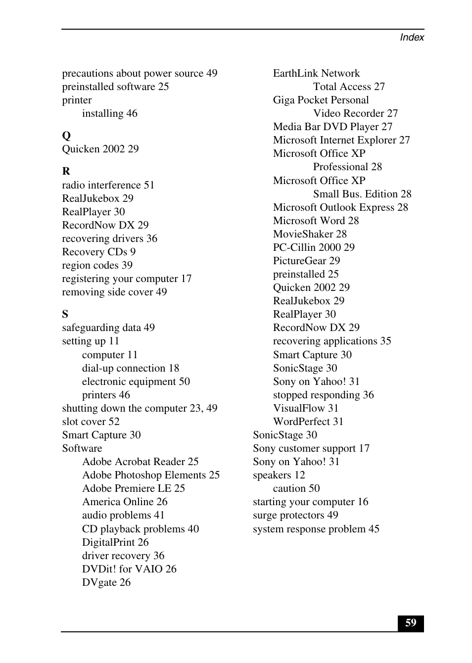 Sony PCV-RX640 User Manual | Page 59 / 64