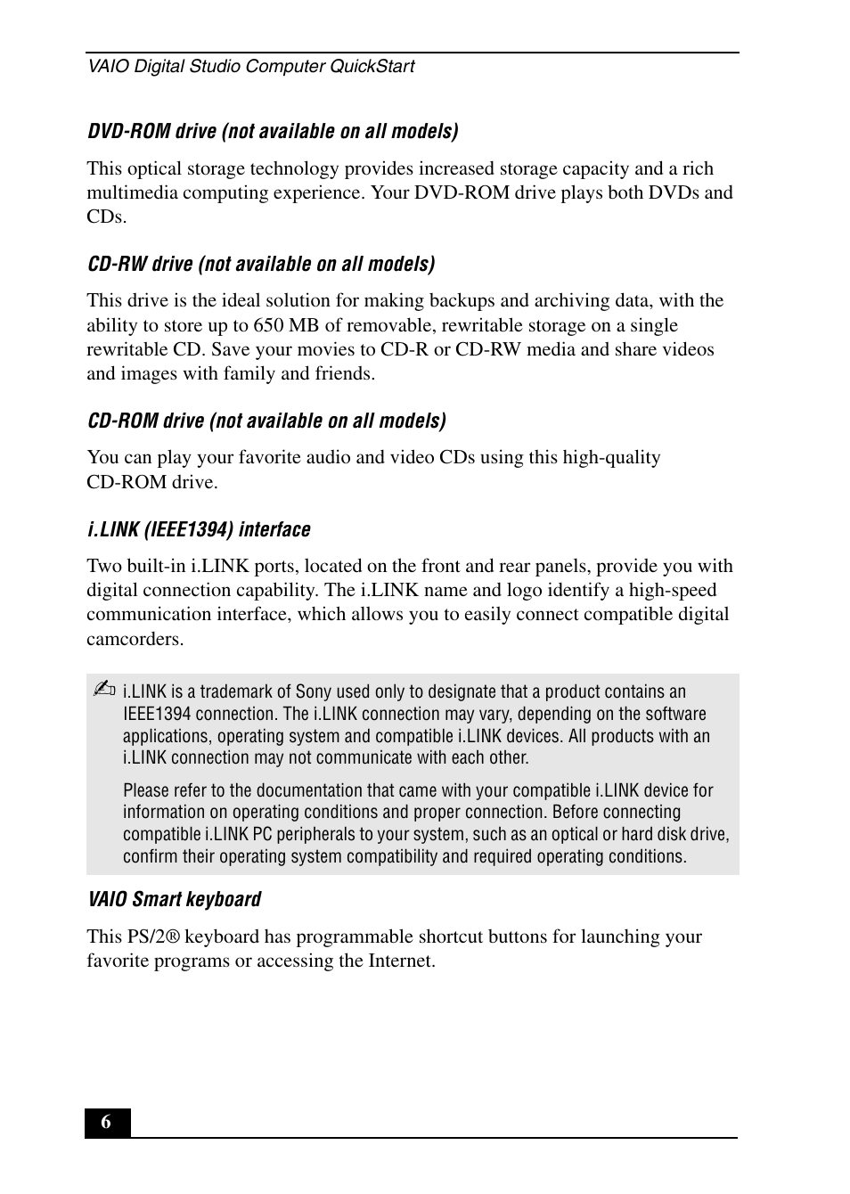 Sony PCV-RX640 User Manual | Page 6 / 64