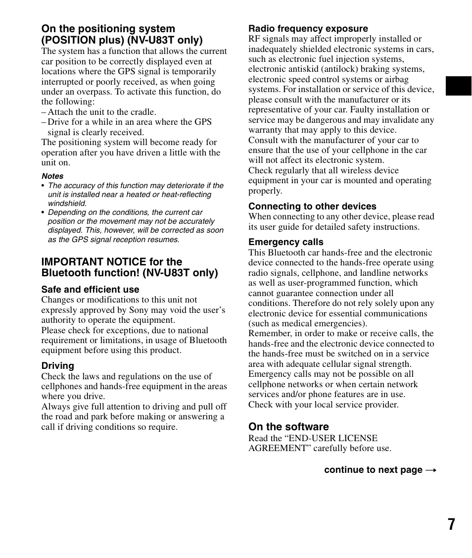 Sony NV-U83T User Manual | Page 7 / 48