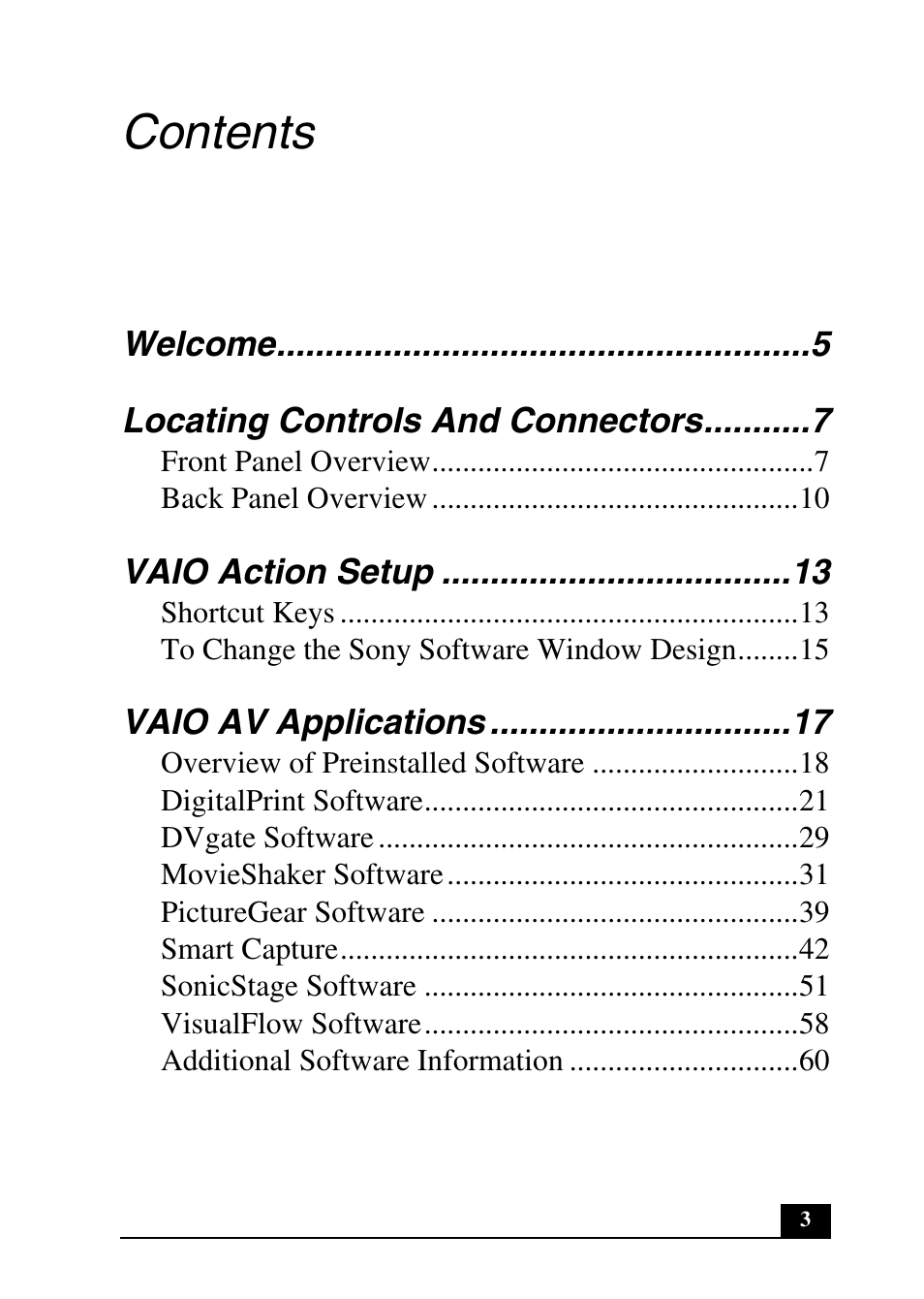 Sony PCV-RX690G User Manual | Page 3 / 100