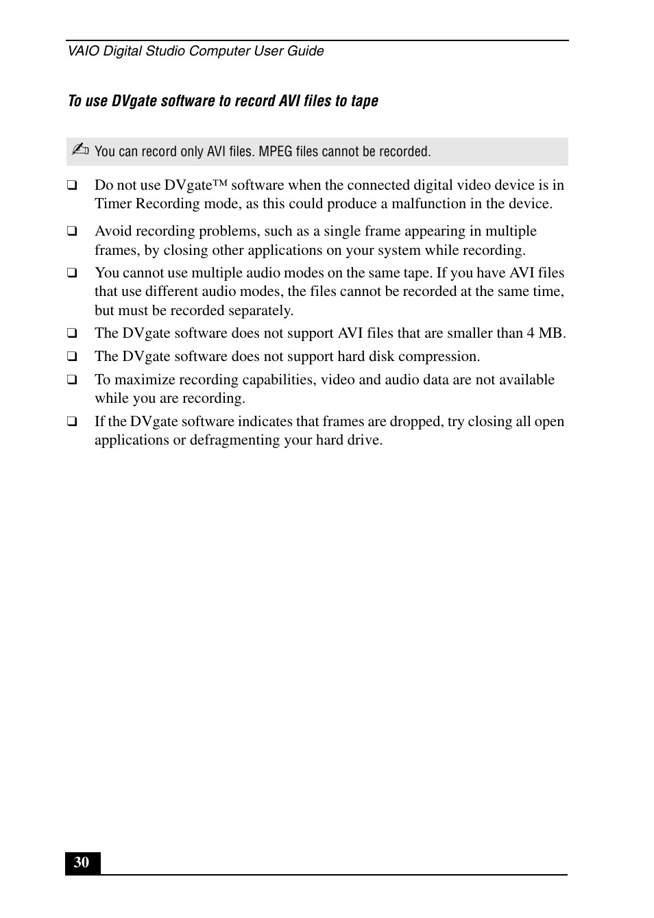 Sony PCV-RX690G User Manual | Page 30 / 100