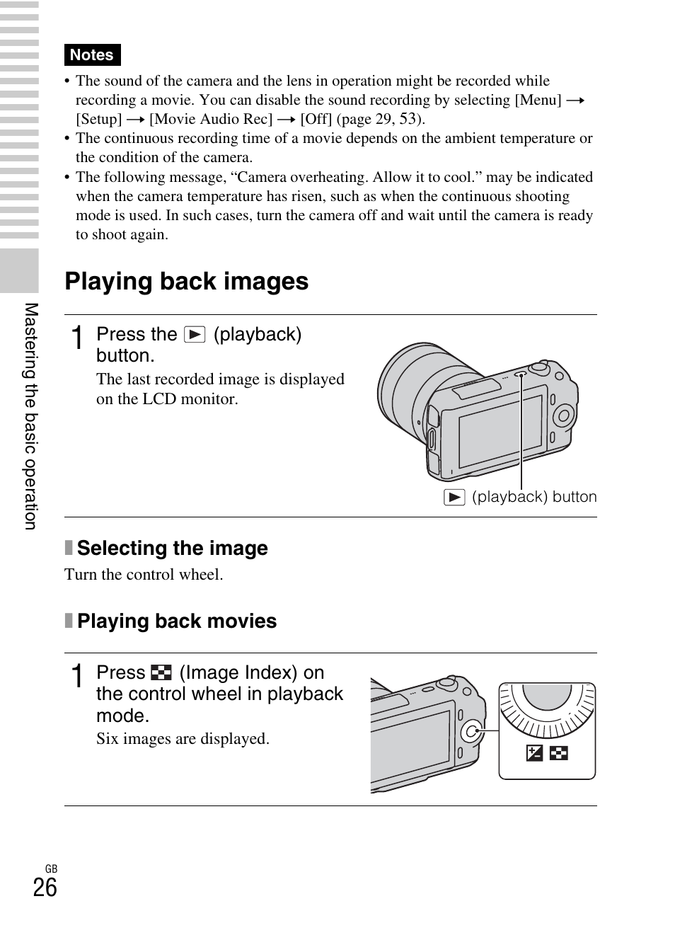 Playing back images | Sony NEX-C3A User Manual | Page 26 / 85