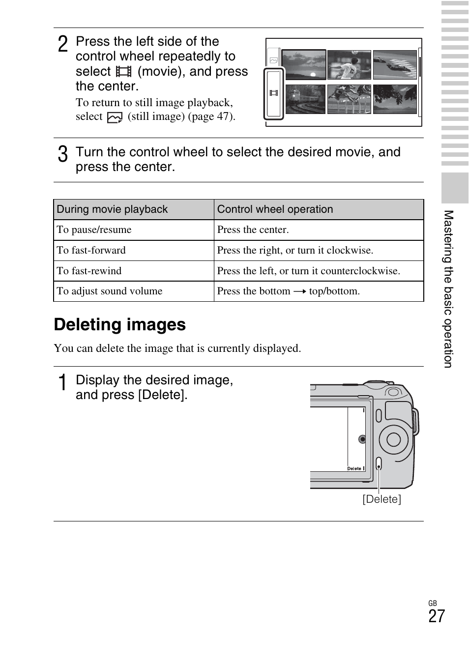 Deleting images | Sony NEX-C3A User Manual | Page 27 / 85