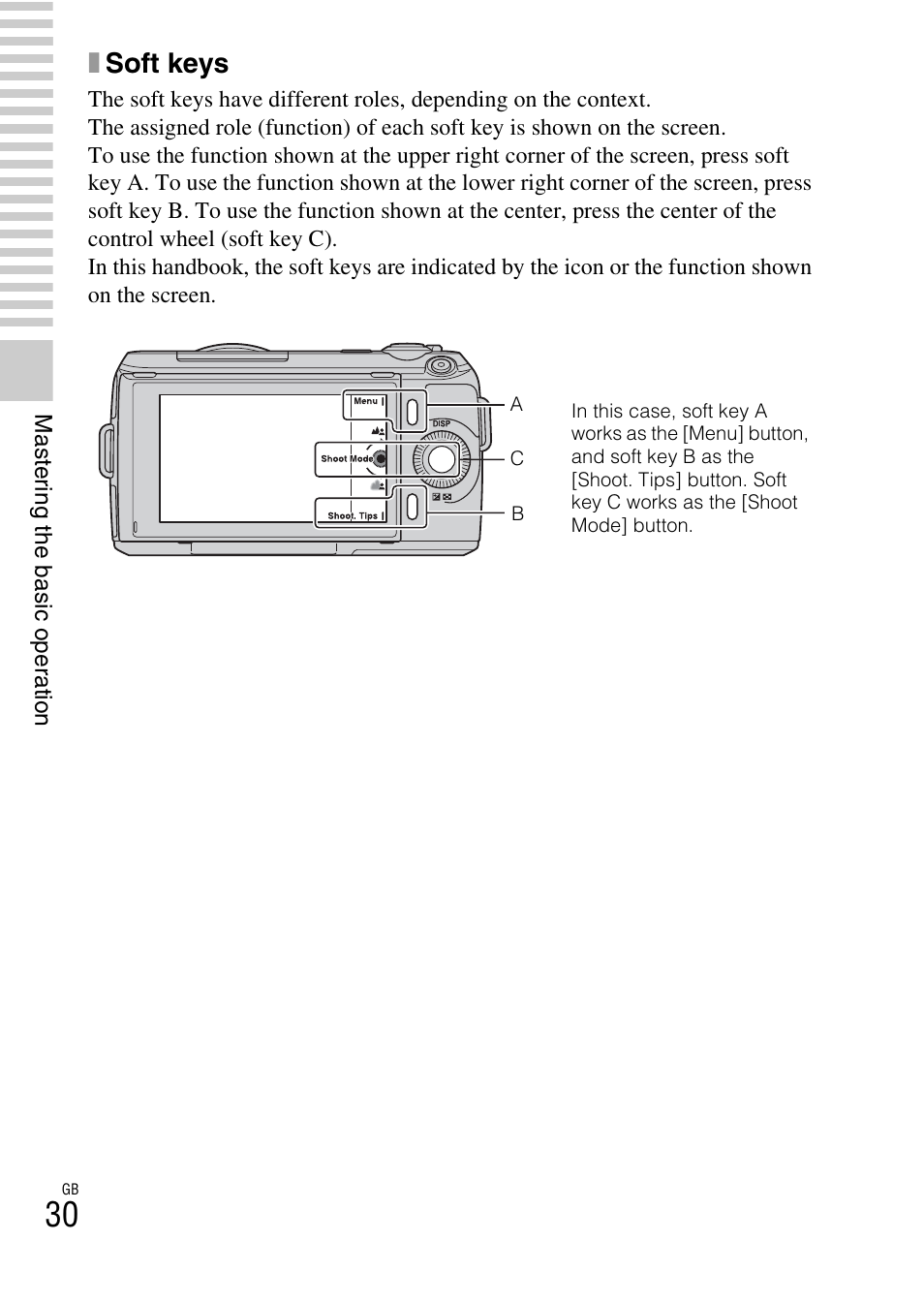 Xsoft keys | Sony NEX-C3A User Manual | Page 30 / 85