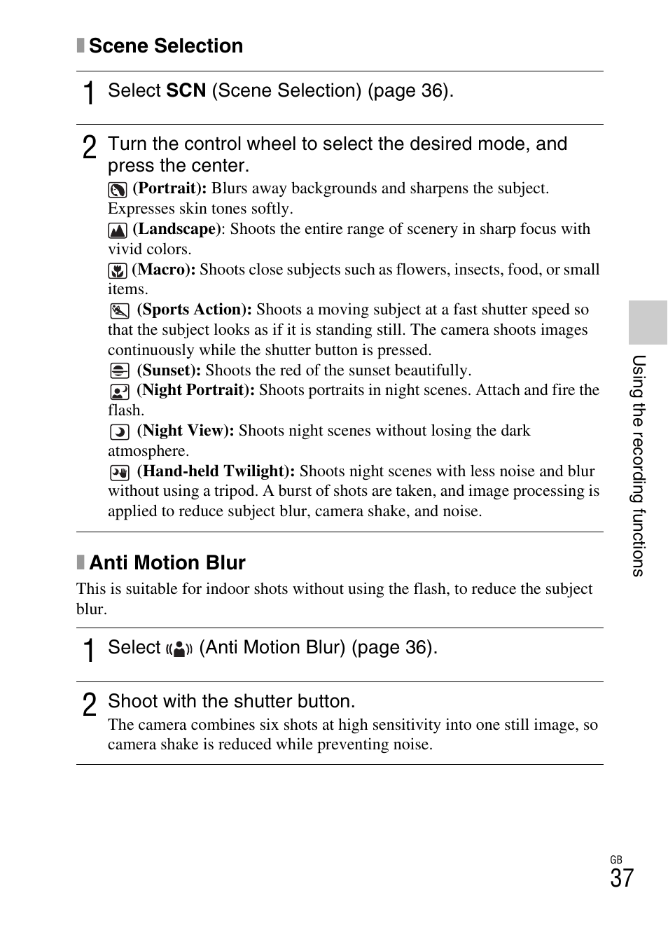 Sony NEX-C3A User Manual | Page 37 / 85