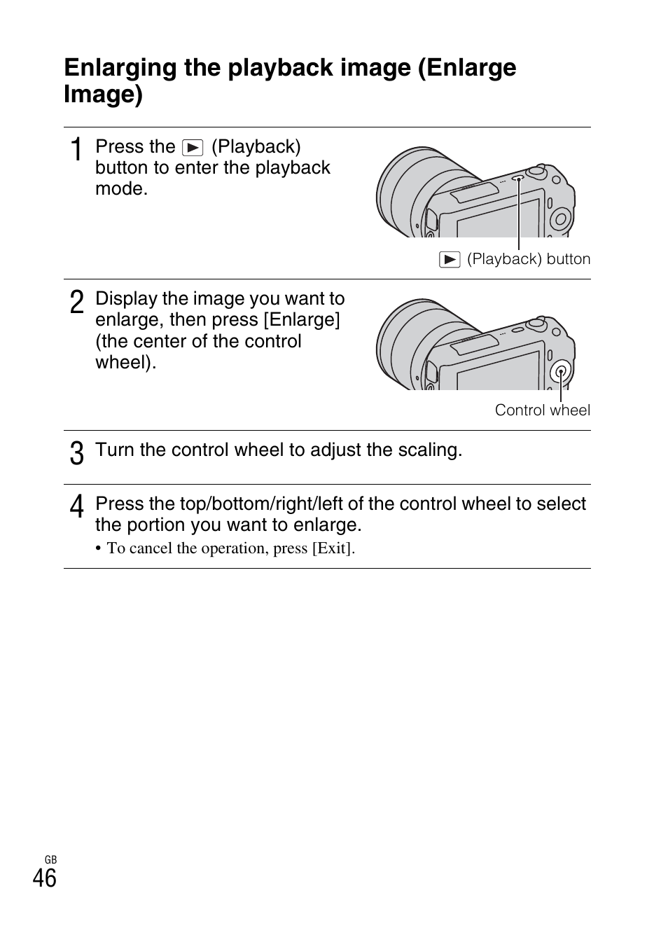 Using the playback functions, Enlarging the playback image (enlarge image) | Sony NEX-C3A User Manual | Page 46 / 85
