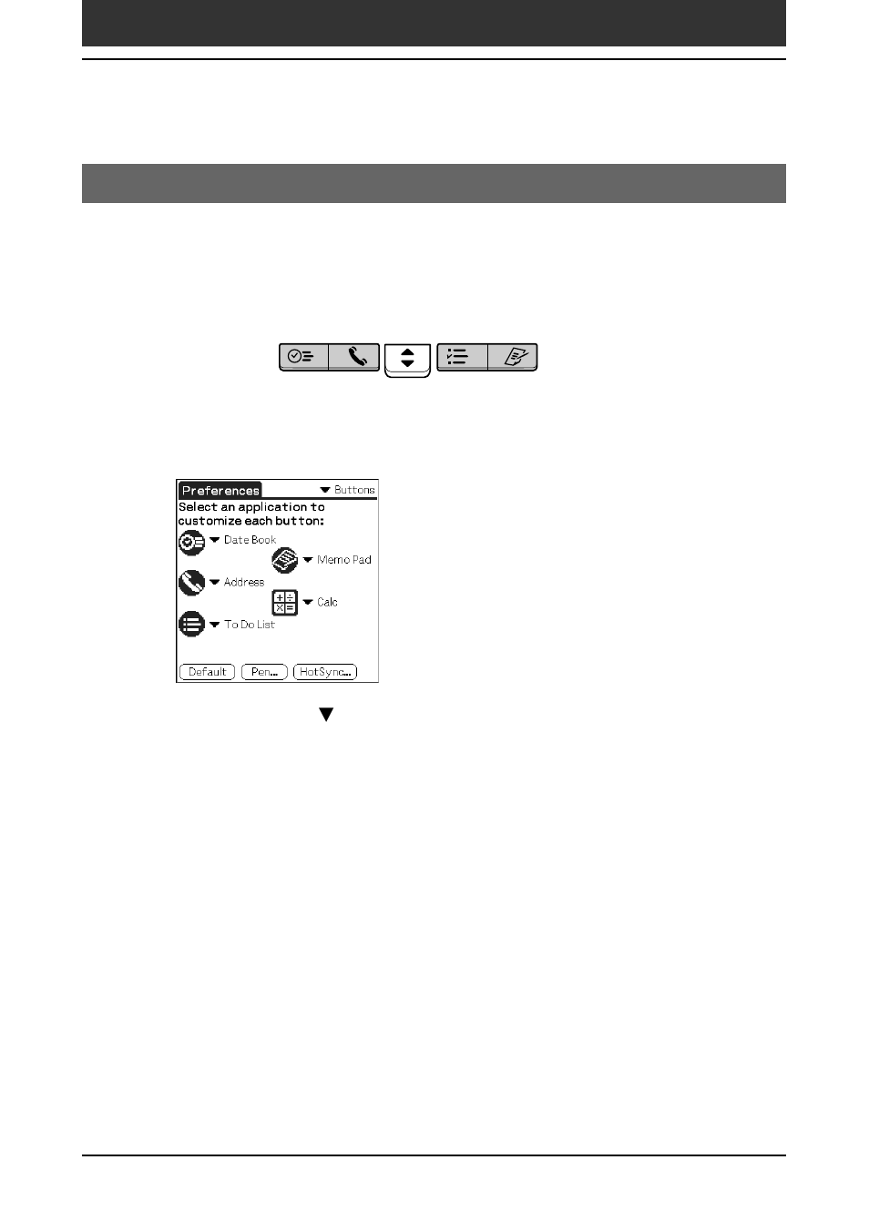 Changing the buttons preferences, Assigning applications to buttons | Sony PEG-SJ30 User Manual | Page 156 / 222