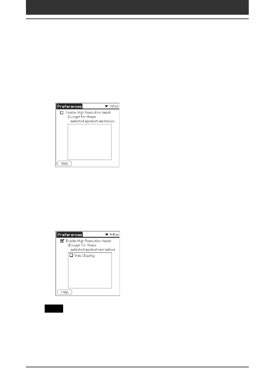 Setting the high resolution assist function | Sony PEG-SJ30 User Manual | Page 182 / 222