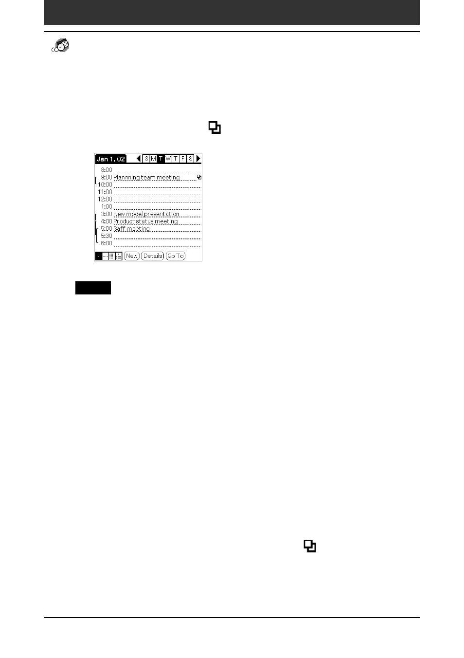 34 managing schedules and events (date book) | Sony PEG-SJ30 User Manual | Page 34 / 222