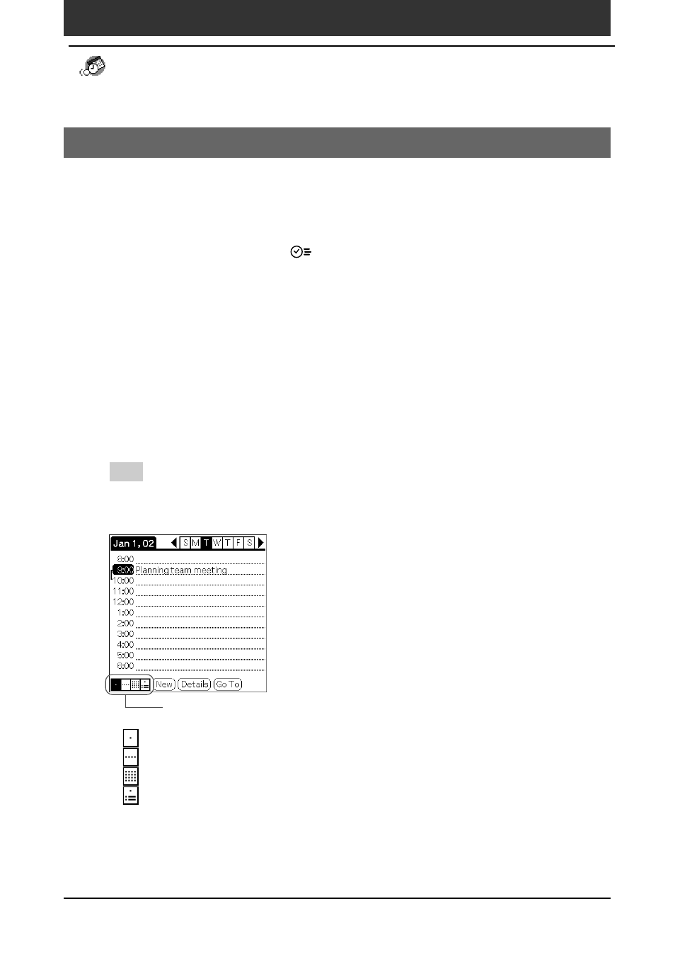 Checking schedules | Sony PEG-SJ30 User Manual | Page 35 / 222