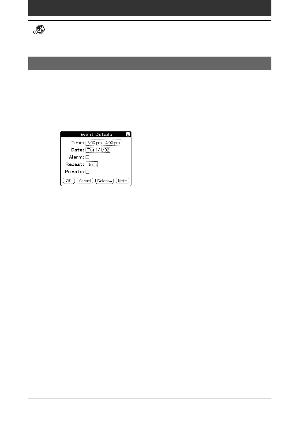 Editing date book events | Sony PEG-SJ30 User Manual | Page 41 / 222