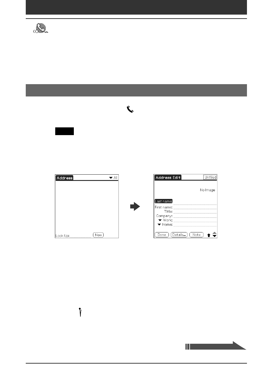 Creating a new address book entry | Sony PEG-SJ30 User Manual | Page 48 / 222