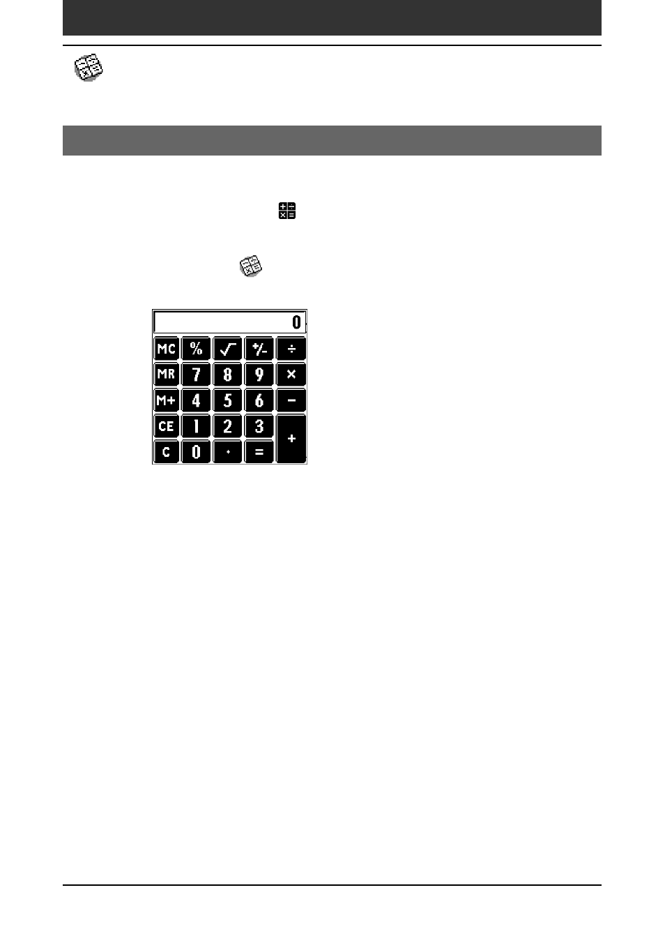 Using calculator (calc), Calculating with calculator | Sony PEG-SJ30 User Manual | Page 78 / 222