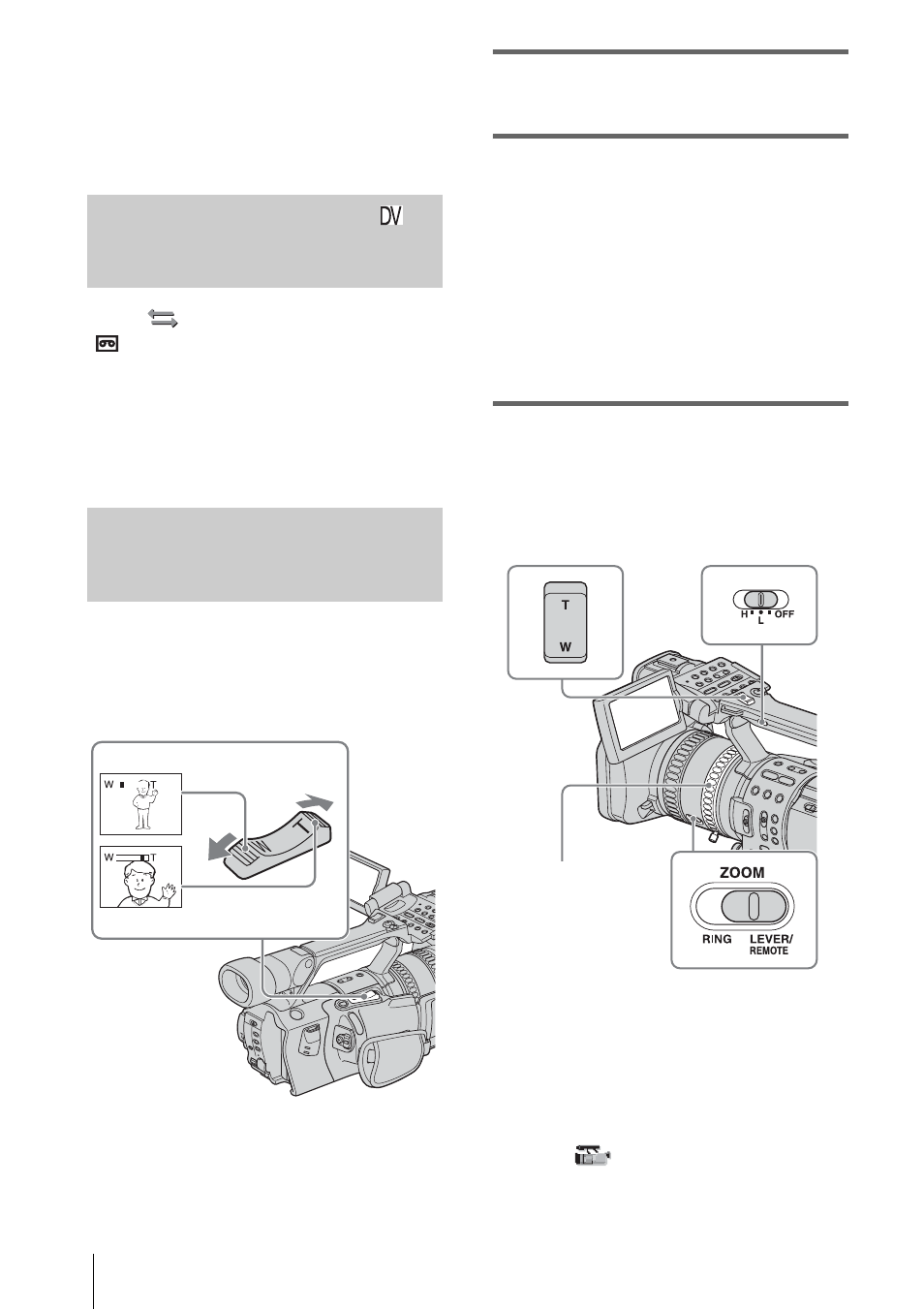 Recording for a longer time, Using zoom | Sony RMT-840 User Manual | Page 22 / 112