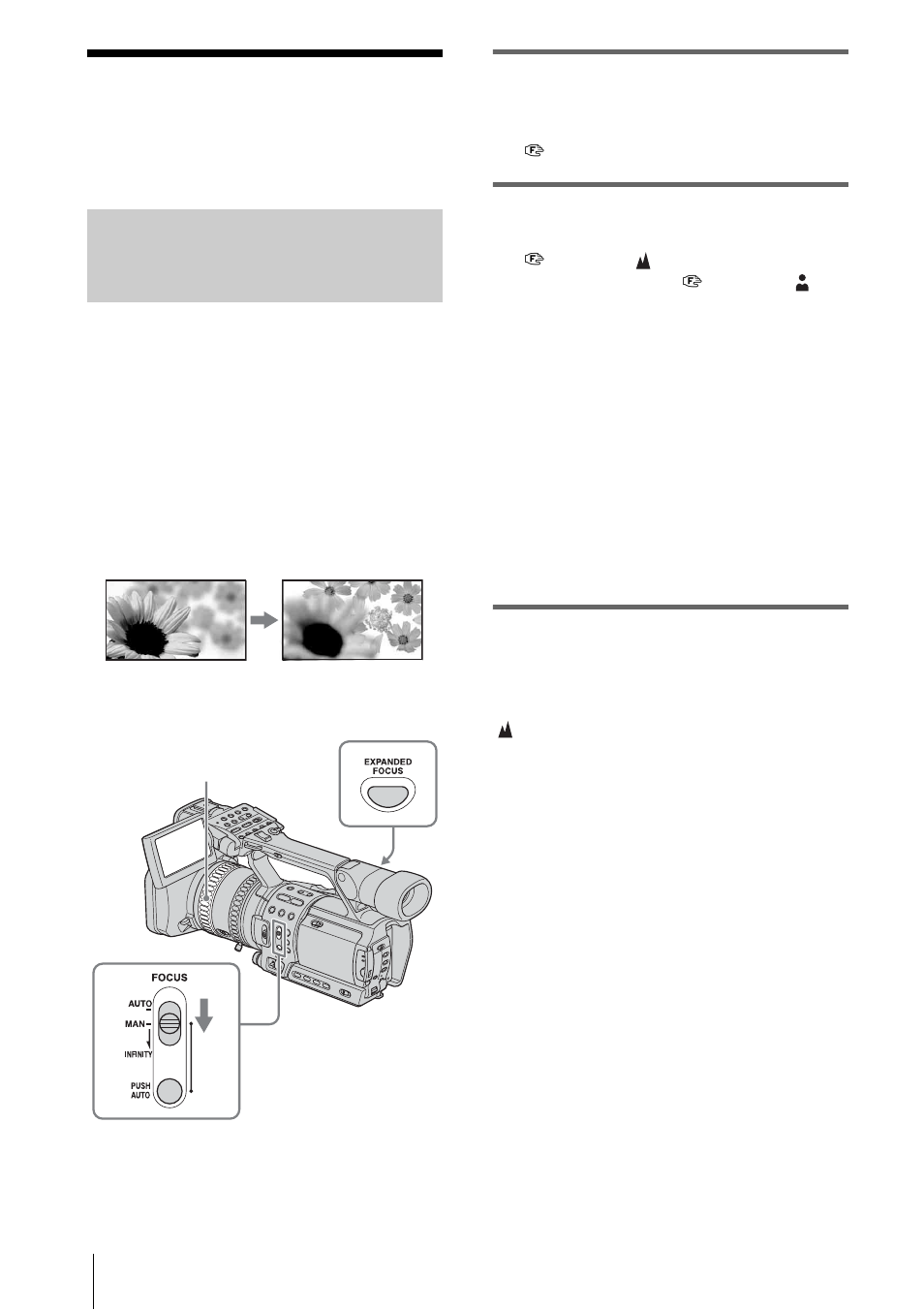 Adjusting the focus, Adjusting the focus manually | Sony RMT-840 User Manual | Page 32 / 112