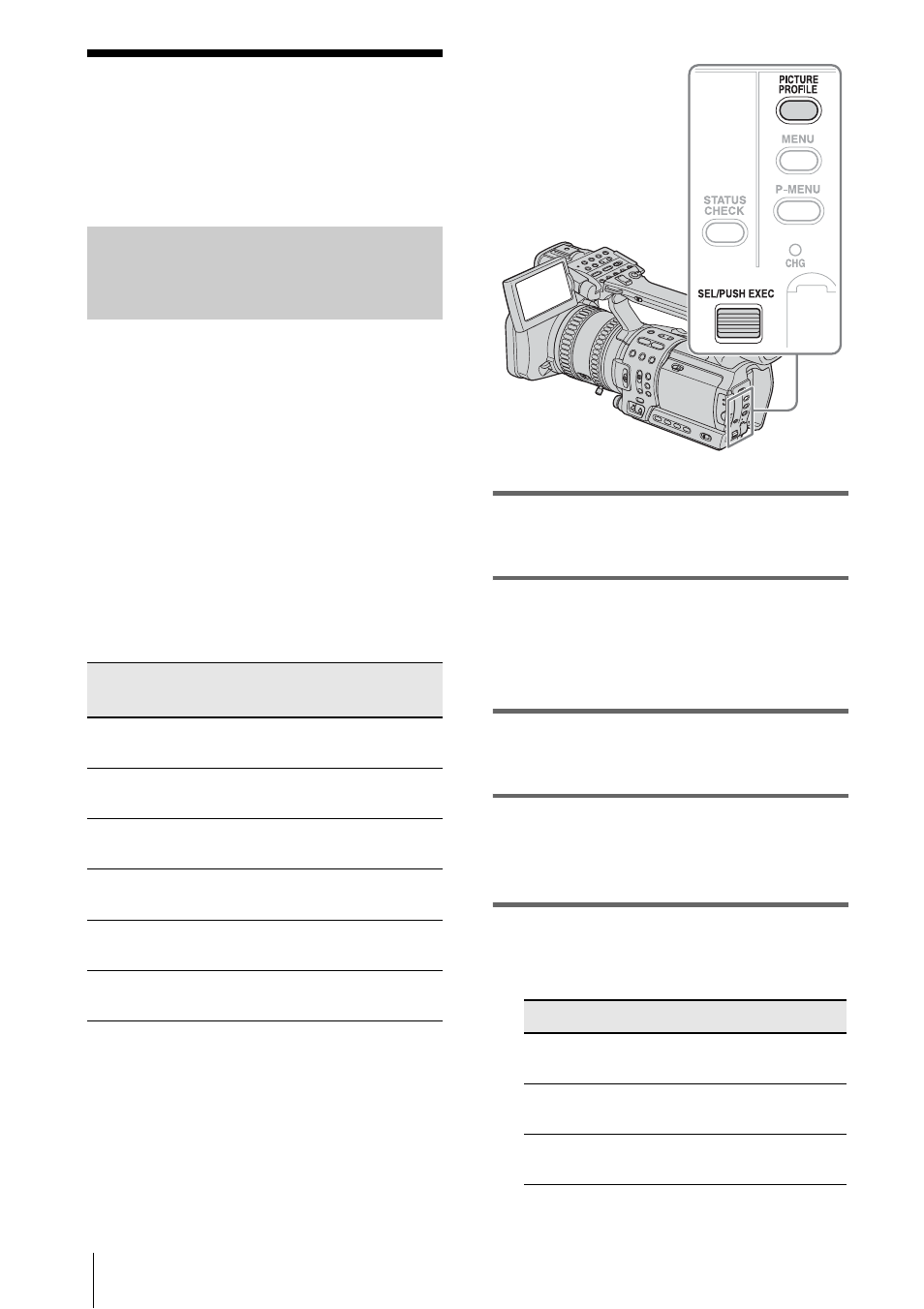Customizing the picture quality or sound, Customizing the picture quality - picture profile, P (p. 34) | Customizing the picture quality – picture profile | Sony RMT-840 User Manual | Page 34 / 112