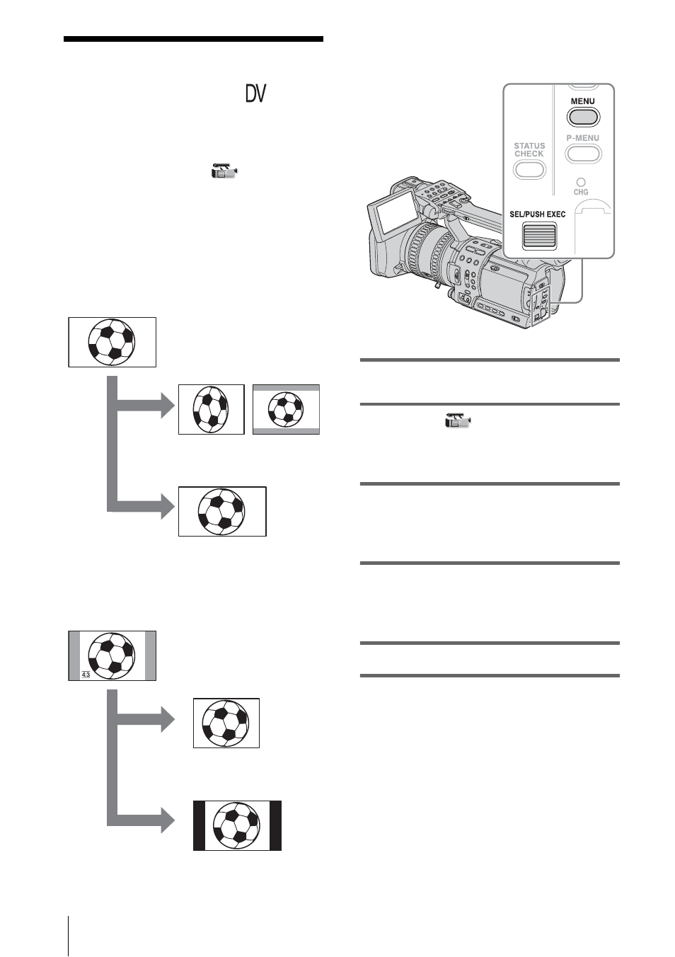 Recording in 16:9 wide rec mode | Sony RMT-840 User Manual | Page 40 / 112