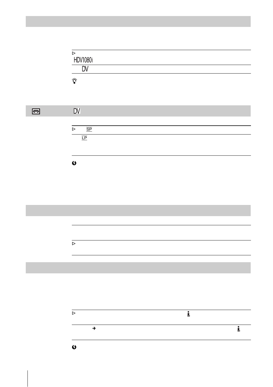 Ng)(p. 60), P. 60), Rec format | Rec mode, Component i.link conv | Sony RMT-840 User Manual | Page 60 / 112
