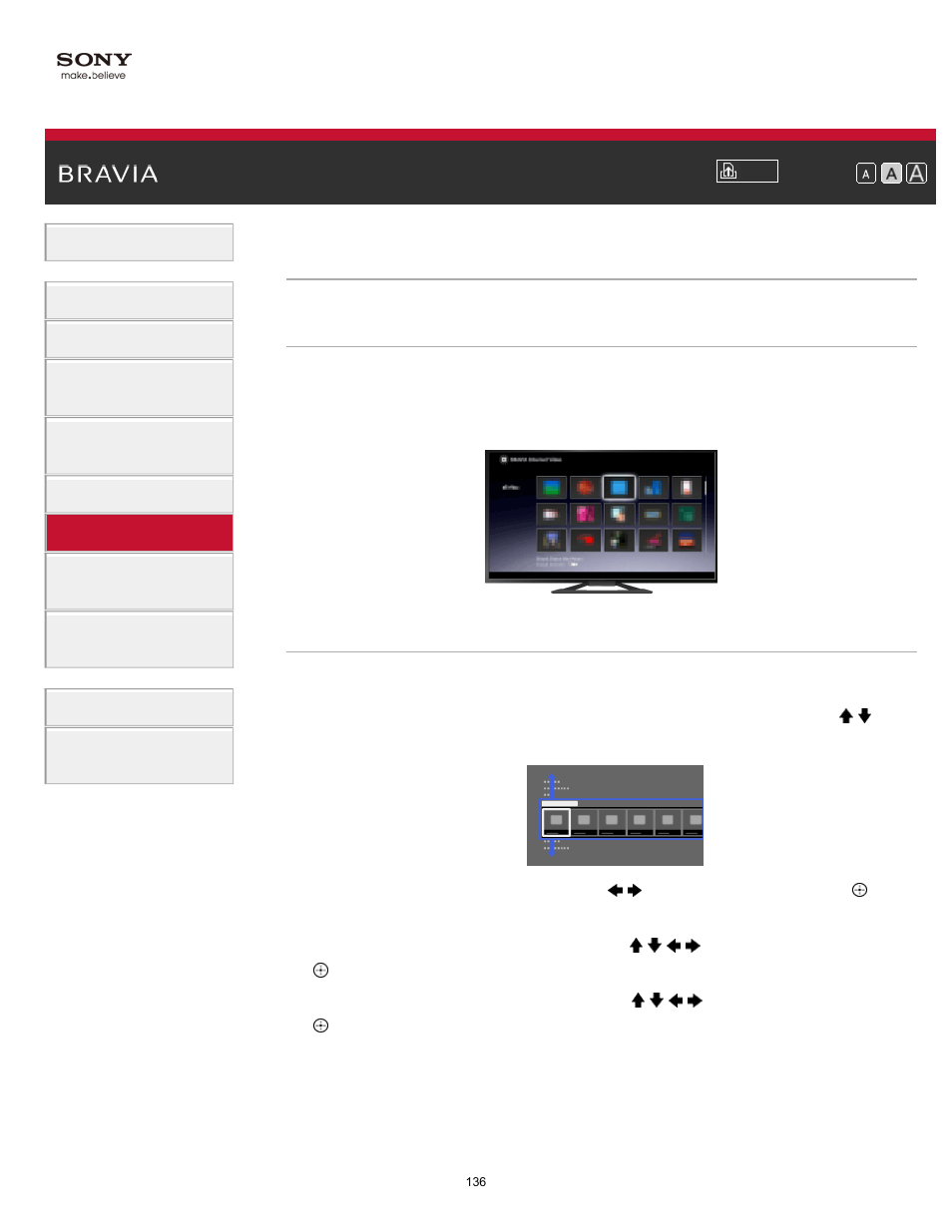Watching internet video | Sony KDL-65S990A User Manual | Page 136 / 247