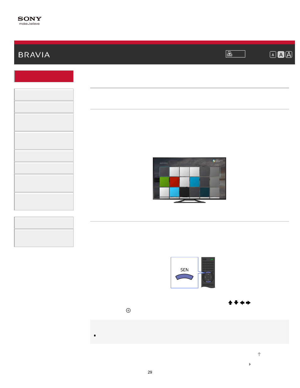Enjoy internet on tv | Sony KDL-65S990A User Manual | Page 29 / 247