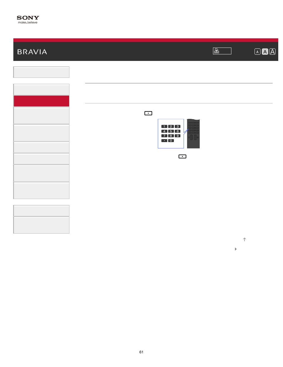 Selecting channels by the number buttons | Sony KDL-65S990A User Manual | Page 61 / 247